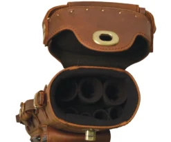 Instroke Buffalo 3 Butt 5 Shaft Leather Case -Pool Cue Shop isb35 open