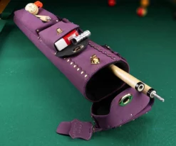 Instroke Suede 3 Butt 5 Shaft Leather Case -Pool Cue Shop isl35 purple 01