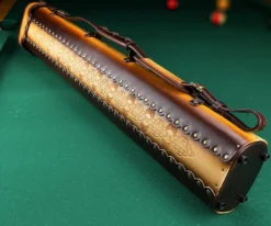 Instroke Tooled 3 Butt 5 Shaft Leather Case -Pool Cue Shop ist35 rust 02