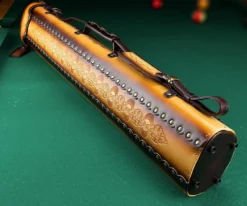 Instroke Tooled 3 Butt 7 Shaft Leather Case -Pool Cue Shop ist37 rust 02