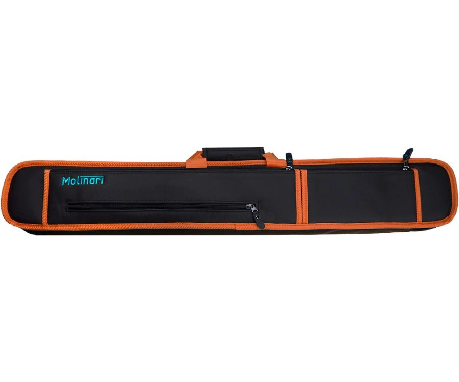 Molinari 2 Butt 4 Shaft Black/Orange Soft Cue Case 3 Molinari 2 Butt 4 Shaft Black/Orange Soft Cue Case